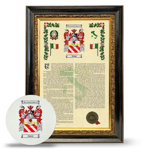 Orsini Framed Armorial History and Mouse Pad - Heirloom