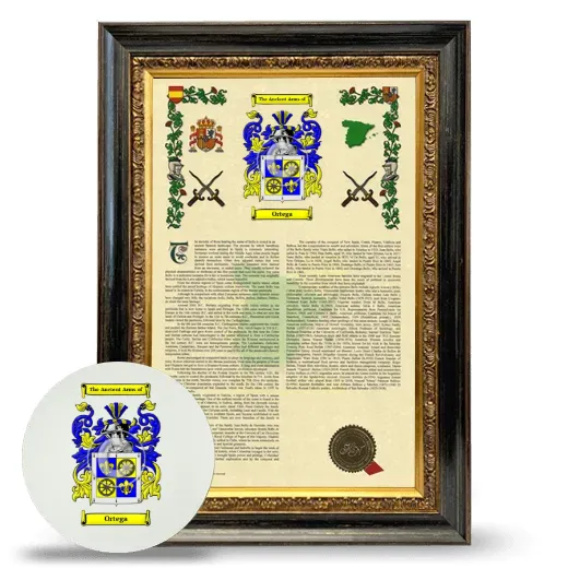 Ortega Framed Armorial History and Mouse Pad - Heirloom