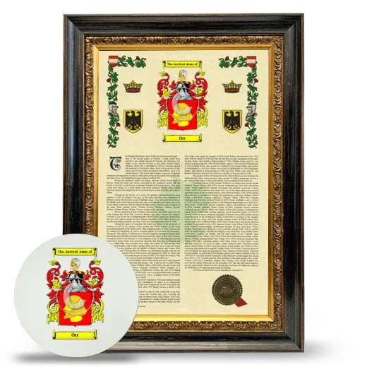 Ott Framed Armorial History and Mouse Pad - Heirloom