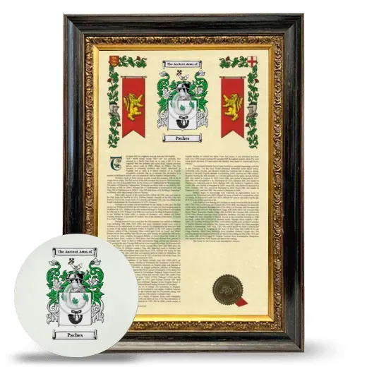 Paches Framed Armorial History and Mouse Pad - Heirloom