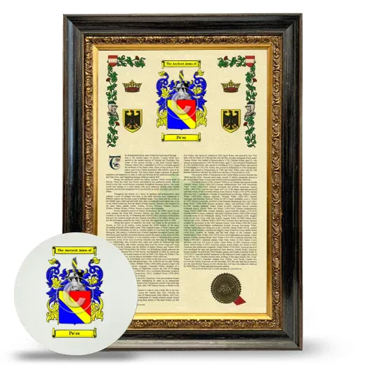 Pe'er Framed Armorial History and Mouse Pad - Heirloom