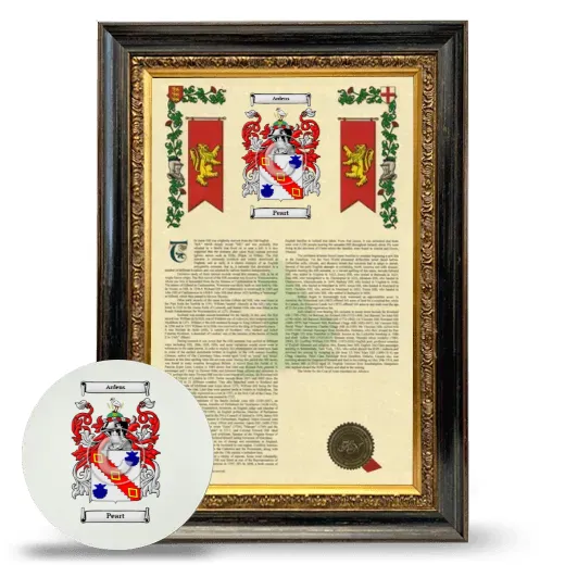 Peart Framed Armorial History and Mouse Pad - Heirloom