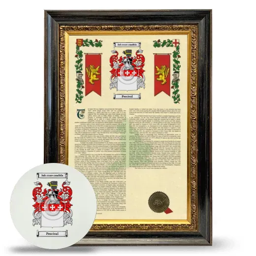 Percival Framed Armorial History and Mouse Pad - Heirloom
