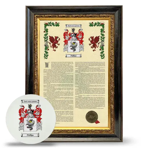 Phillips Framed Armorial History and Mouse Pad - Heirloom