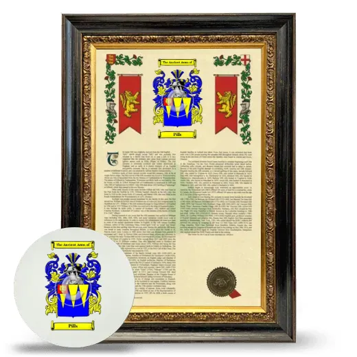 Pills Framed Armorial History and Mouse Pad - Heirloom