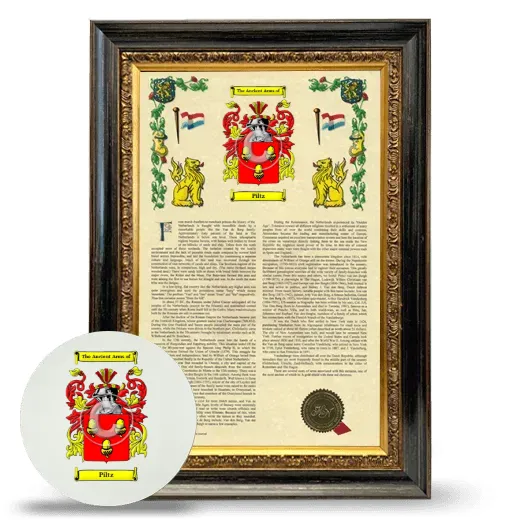 Piltz Framed Armorial History and Mouse Pad - Heirloom