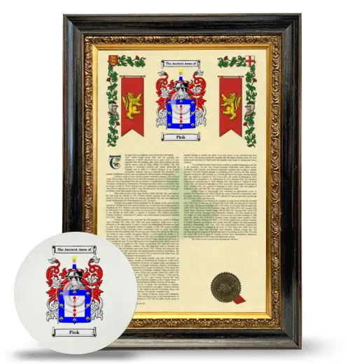 Pink Framed Armorial History and Mouse Pad - Heirloom