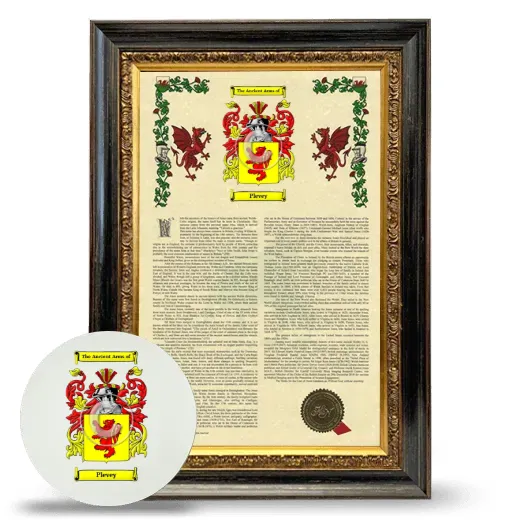 Plevey Framed Armorial History and Mouse Pad - Heirloom