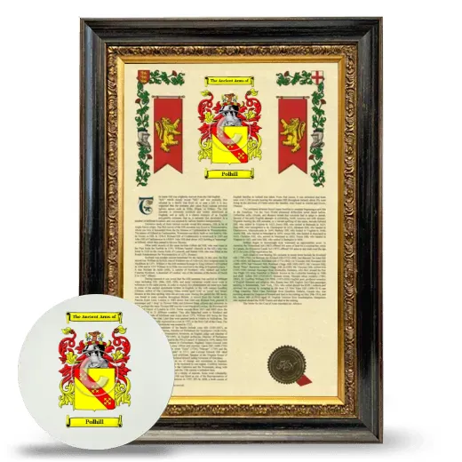 Polhill Framed Armorial History and Mouse Pad - Heirloom