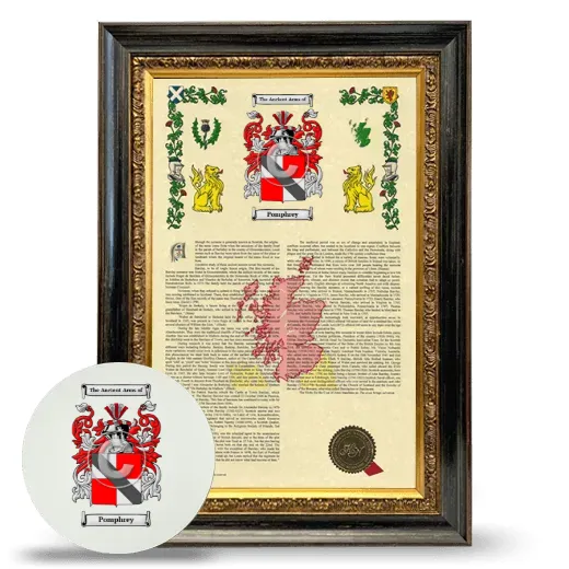 Pomphrey Framed Armorial History and Mouse Pad - Heirloom