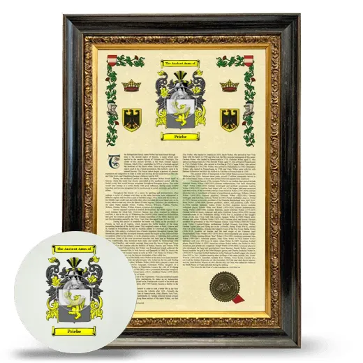 Priebe Framed Armorial History and Mouse Pad - Heirloom