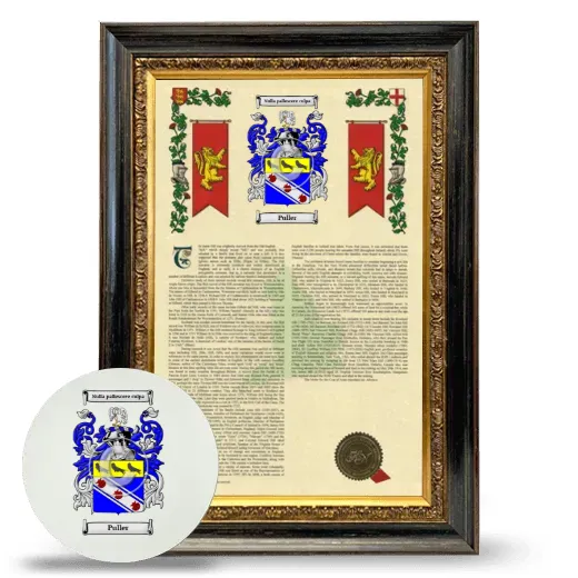 Puller Framed Armorial History and Mouse Pad - Heirloom
