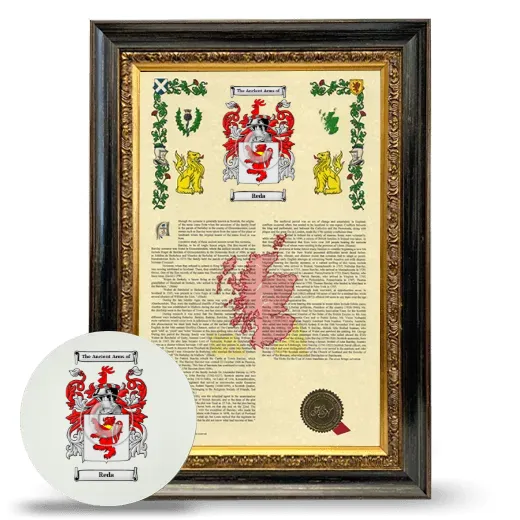 Reda Framed Armorial History and Mouse Pad - Heirloom