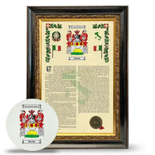 Rizzini Framed Armorial History and Mouse Pad - Heirloom