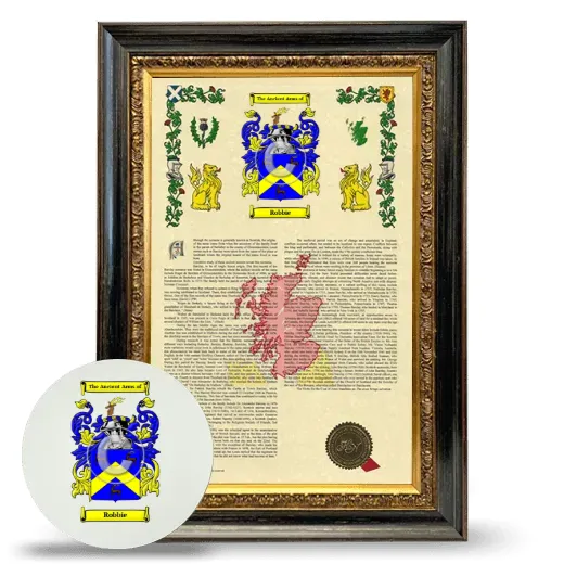 Robbie Framed Armorial History and Mouse Pad - Heirloom