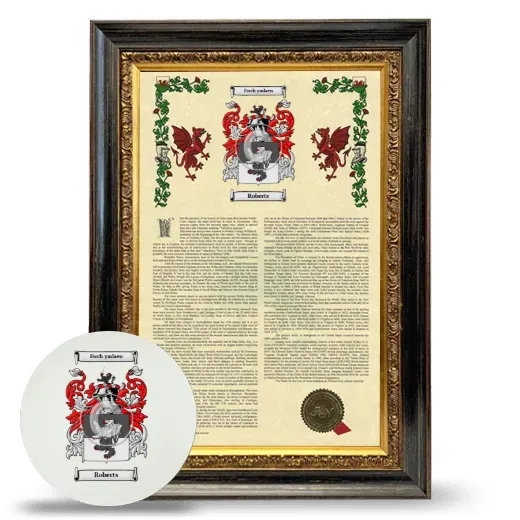 Roberts Framed Armorial History and Mouse Pad - Heirloom