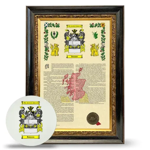 Romans Framed Armorial History and Mouse Pad - Heirloom