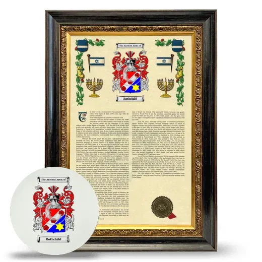 Rothchild Framed Armorial History and Mouse Pad - Heirloom