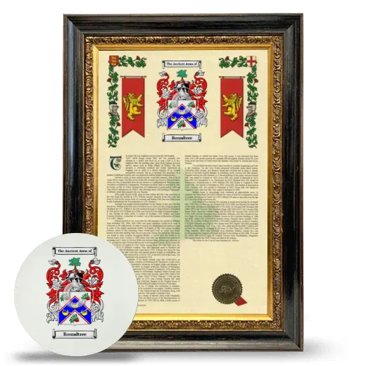 Roundtree Framed Armorial History and Mouse Pad - Heirloom