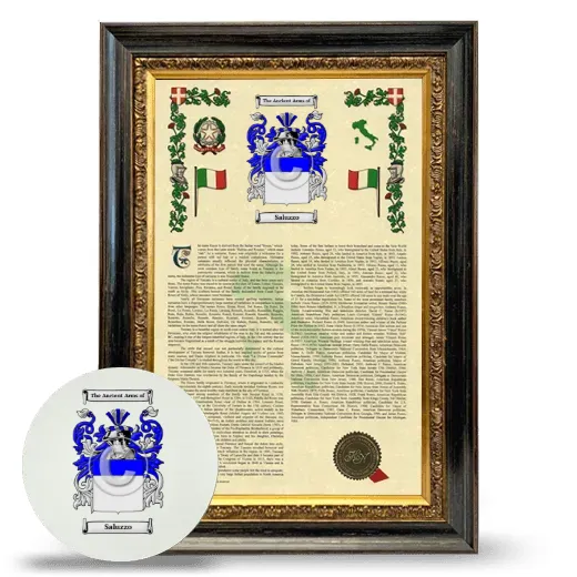 Saluzzo Framed Armorial History and Mouse Pad - Heirloom