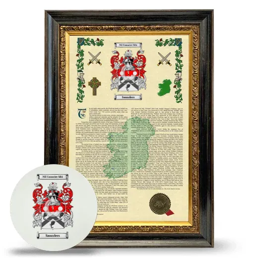 Sannders Framed Armorial History and Mouse Pad - Heirloom