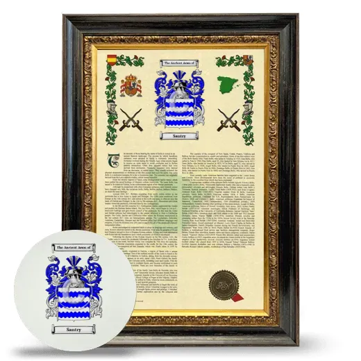 Santry Framed Armorial History and Mouse Pad - Heirloom
