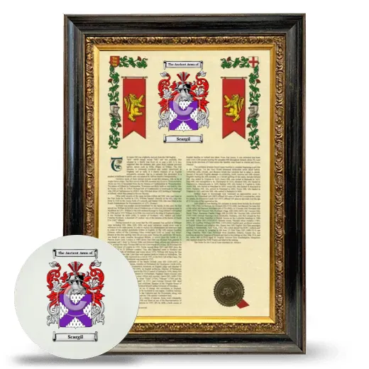 Scargil Framed Armorial History and Mouse Pad - Heirloom