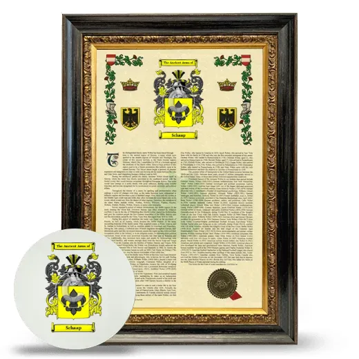 Schaap Framed Armorial History and Mouse Pad - Heirloom