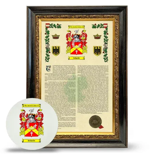 Schacht Framed Armorial History and Mouse Pad - Heirloom