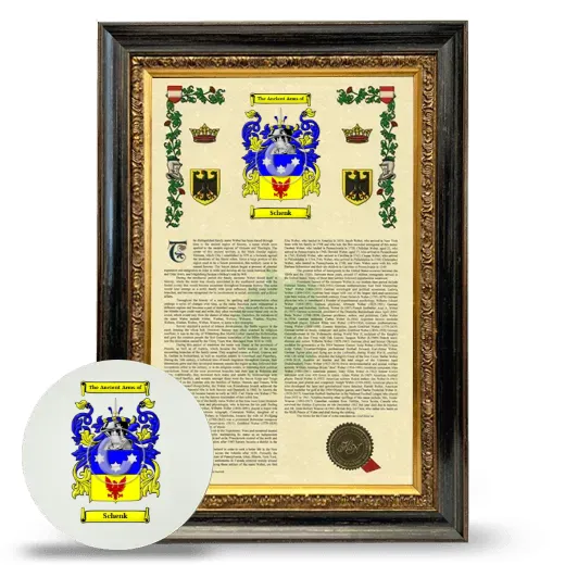 Schenk Framed Armorial History and Mouse Pad - Heirloom