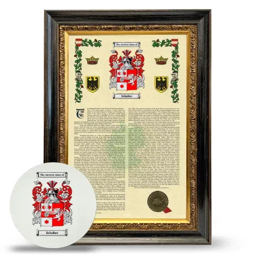 Schober Framed Armorial History and Mouse Pad - Heirloom