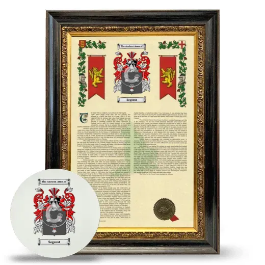 Segrest Framed Armorial History and Mouse Pad - Heirloom
