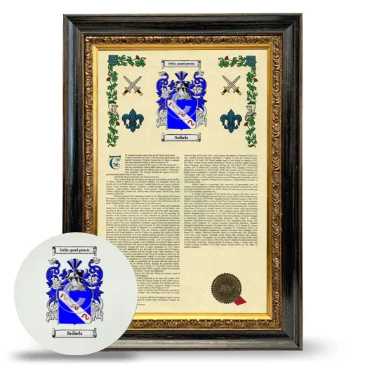 Seibels Framed Armorial History and Mouse Pad - Heirloom