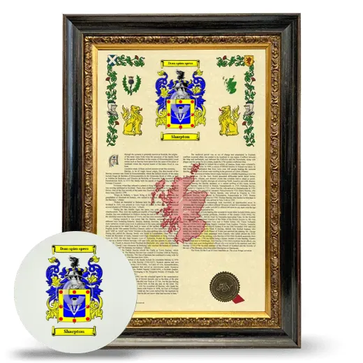 Sharpton Framed Armorial History and Mouse Pad - Heirloom