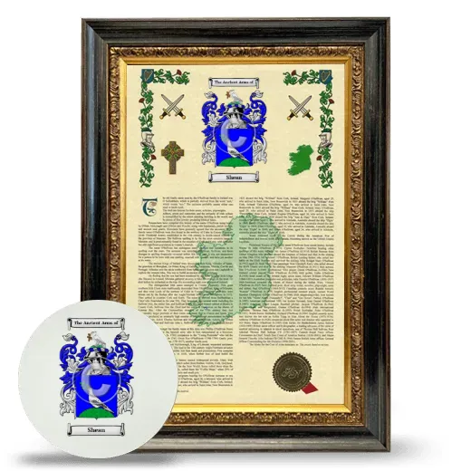Shean Framed Armorial History and Mouse Pad - Heirloom