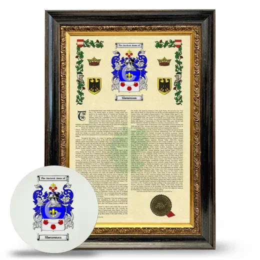 Sheneman Framed Armorial History and Mouse Pad - Heirloom