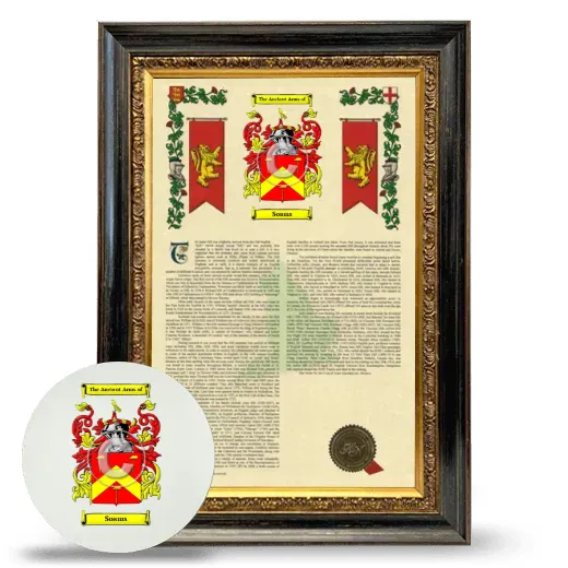 Soams Framed Armorial History and Mouse Pad - Heirloom