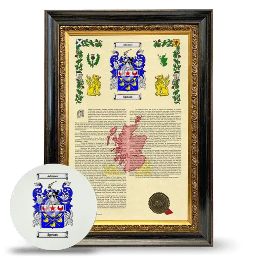 Spears Framed Armorial History and Mouse Pad - Heirloom