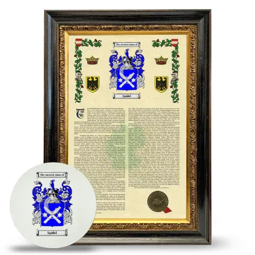 Spidel Framed Armorial History and Mouse Pad - Heirloom