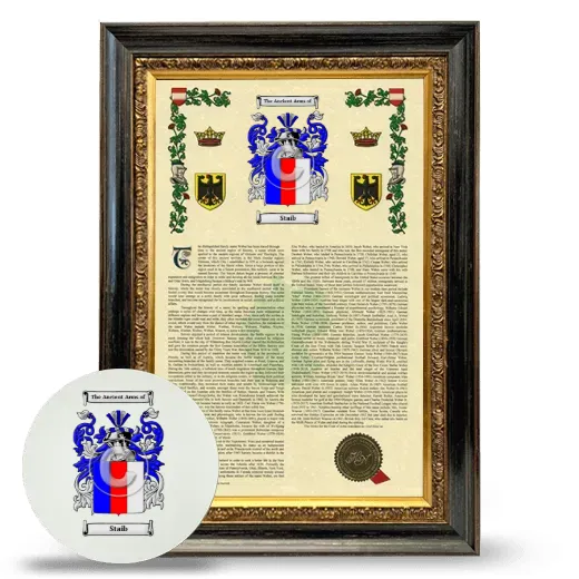 Staib Framed Armorial History and Mouse Pad - Heirloom