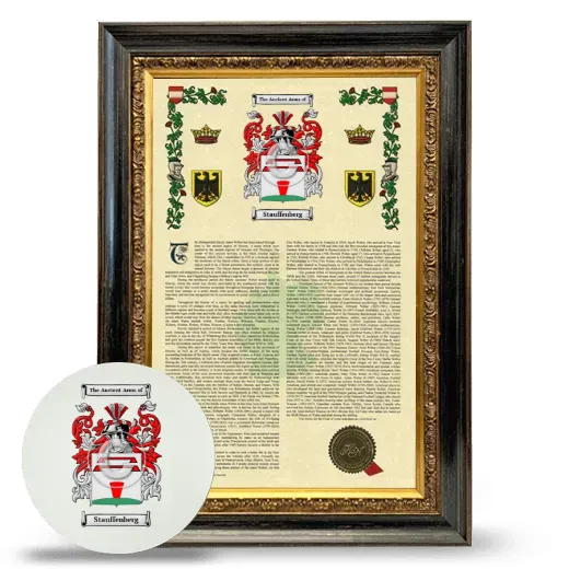 Stauffenberg Framed Armorial History and Mouse Pad - Heirloom