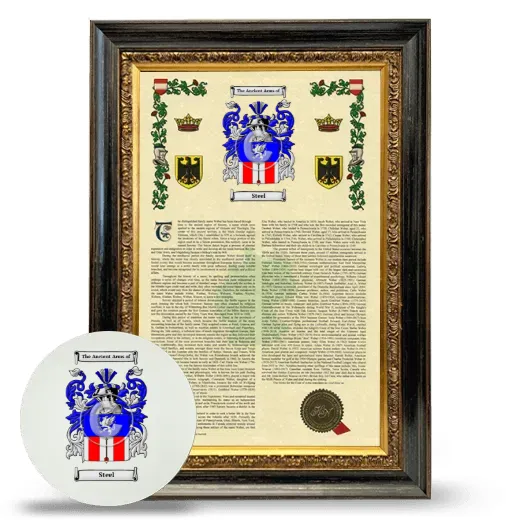 Steel Framed Armorial History and Mouse Pad - Heirloom