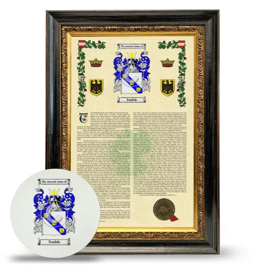 Teufels Framed Armorial History and Mouse Pad - Heirloom