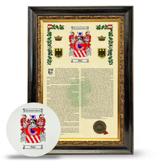 Thiel Framed Armorial History and Mouse Pad - Heirloom
