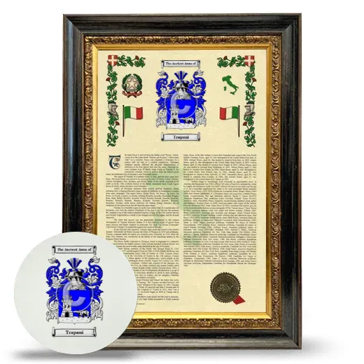 Trapani Framed Armorial History and Mouse Pad - Heirloom