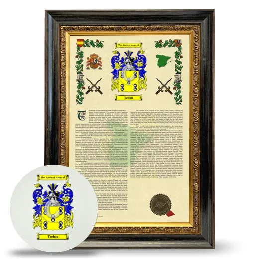 Trebas Framed Armorial History and Mouse Pad - Heirloom