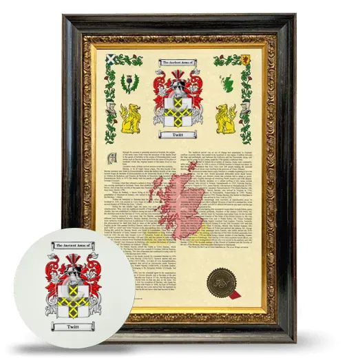 Twitt Framed Armorial History and Mouse Pad - Heirloom