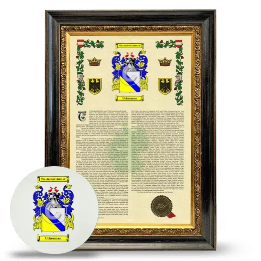 Uckerman Framed Armorial History and Mouse Pad - Heirloom