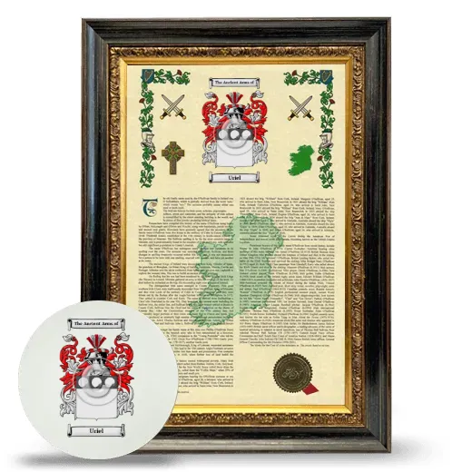 Uriel Framed Armorial History and Mouse Pad - Heirloom