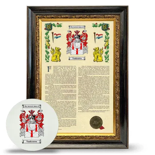 Vanhouten Framed Armorial History and Mouse Pad - Heirloom